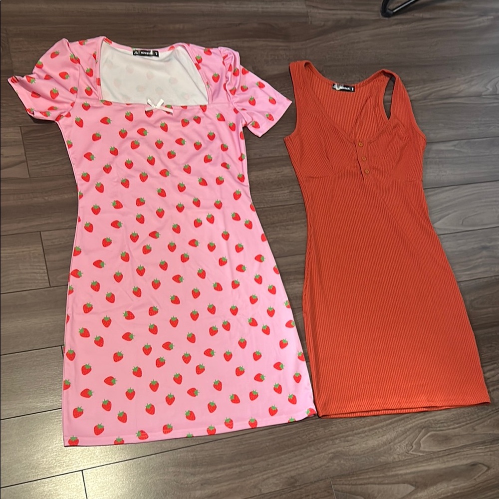 Pink Strawberry Print Dress